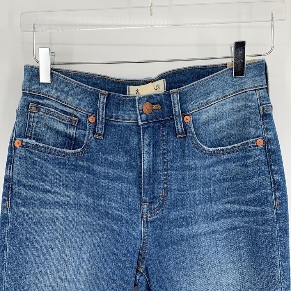 Madewell mid-rise skinny distressed jeans women raw hem frayed 9" new 26 - Picture 4 of 7